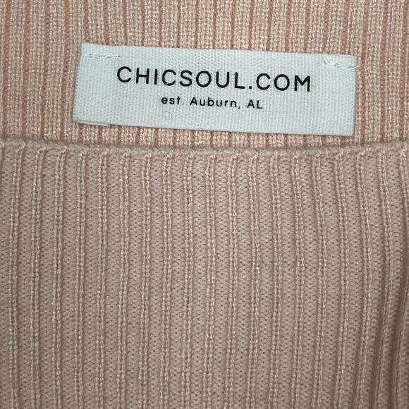 **NWOT** Chic Soul Blush and White Striped Tunic - Picture 5 of 6